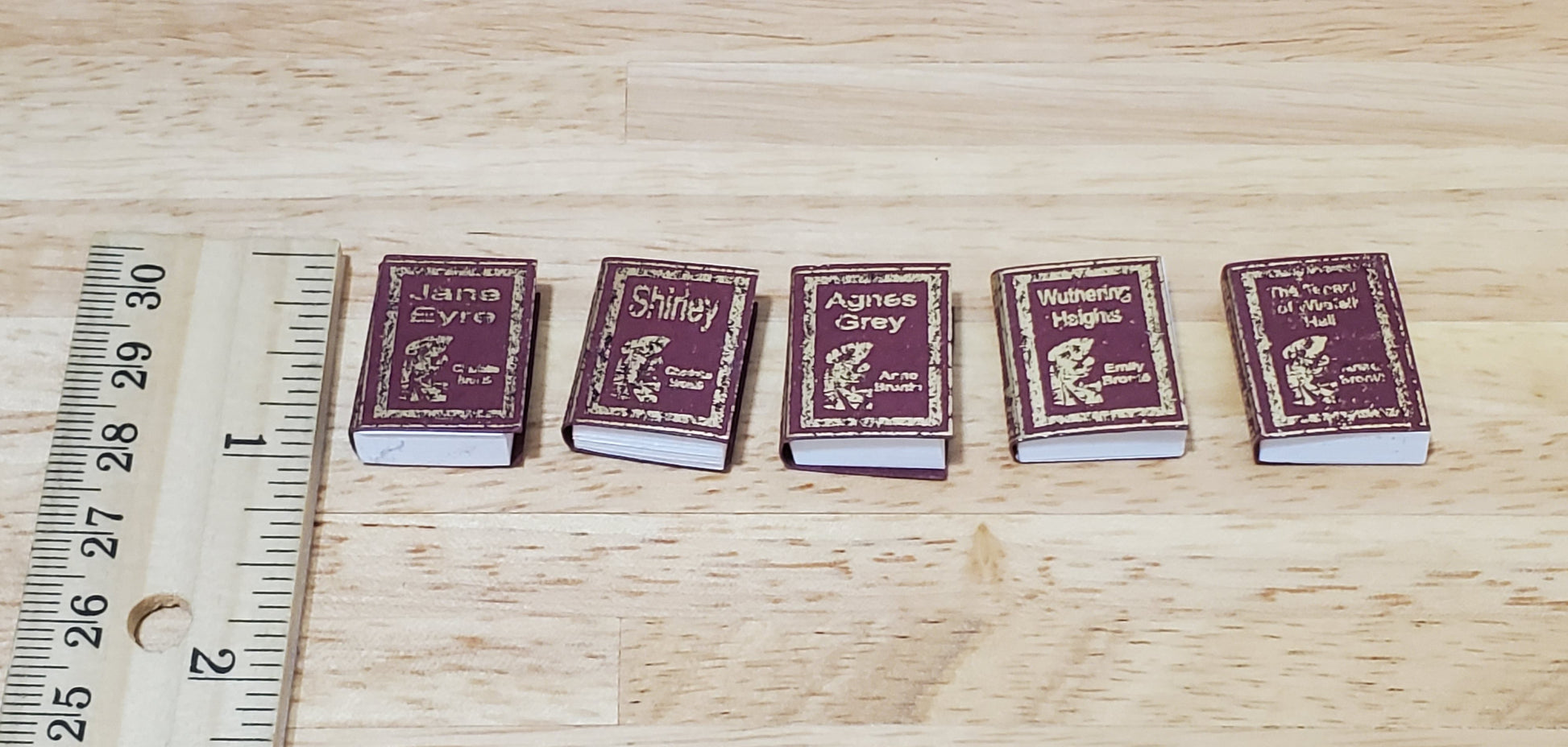 Dollhouse Books x5 Bronte Sisters 1:12 Scale Miniatures (blank inside) Handmade
