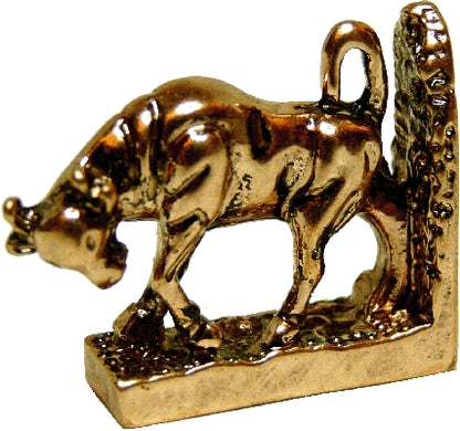 Dollhouse Bull Bookend Metal Rose Gold 1:12 Scale Miniature