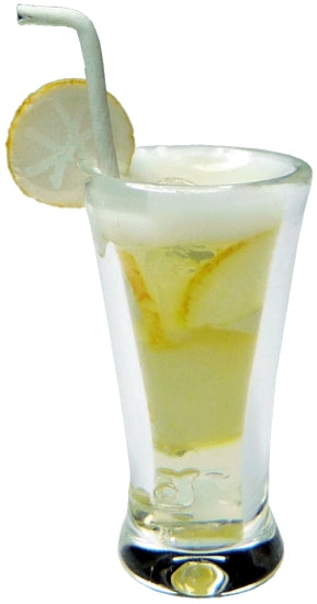 Dollhouse Lemonade in Tall Glass with Straw 1:12 Scale Miniature Drinks