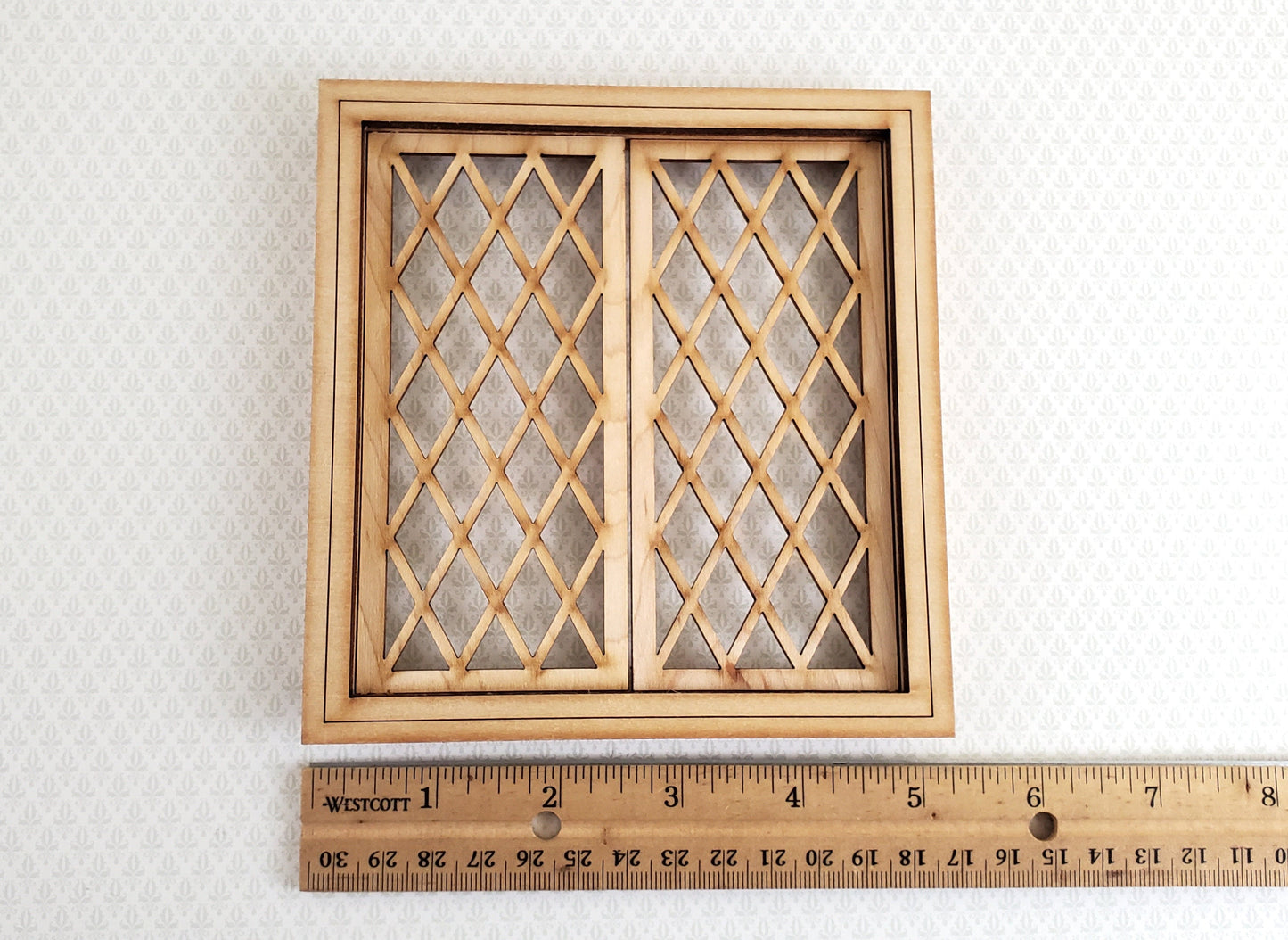 Dollhouse Miniature Double Window Tudor Style Diamond Pane 1:12 Scale Alessio 2126CW