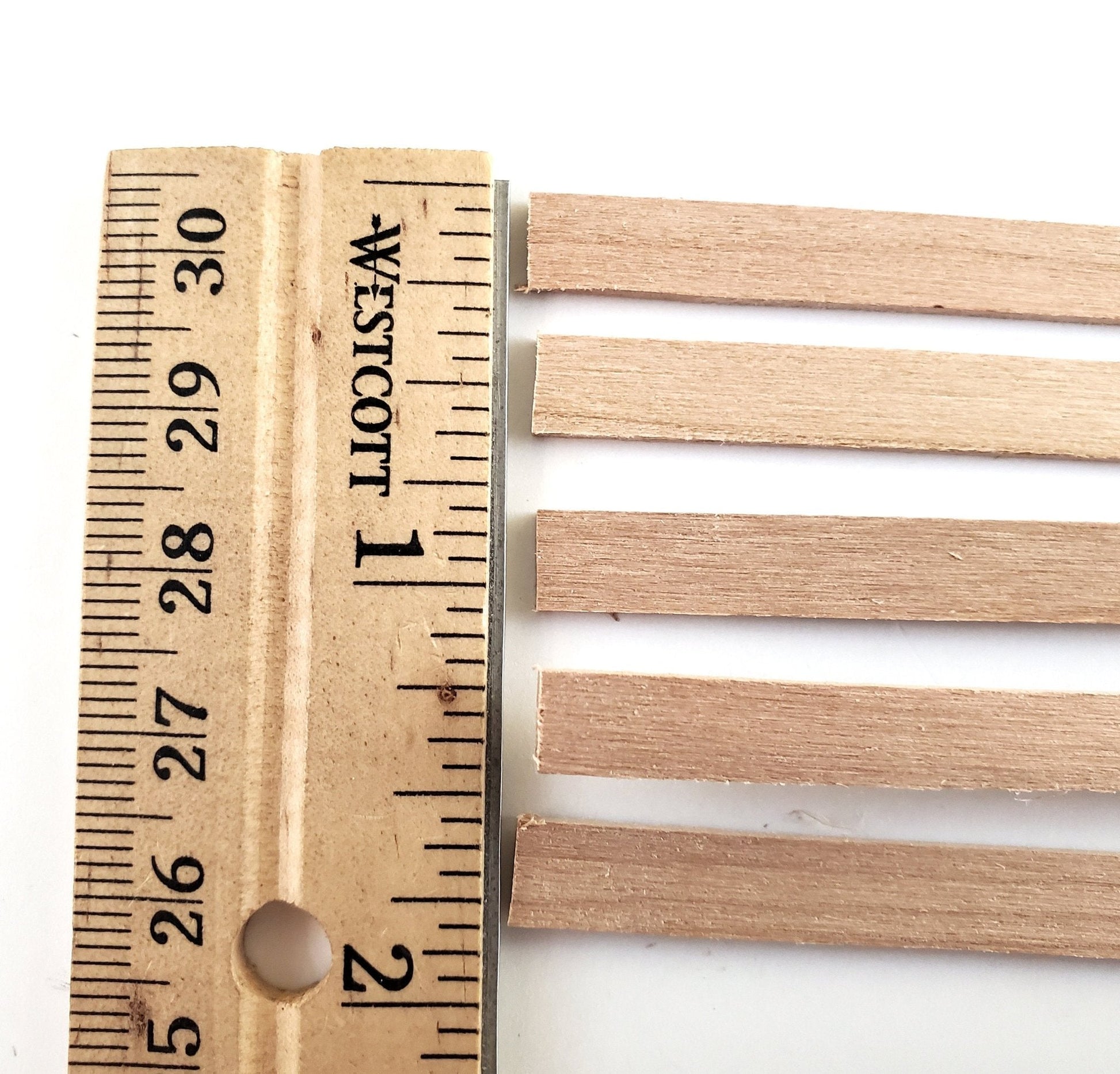 Cherry Wood Strips 5 Pieces 1/16" x 1/4" x 18" Long Crafts Models Miniatures - Miniature Crush