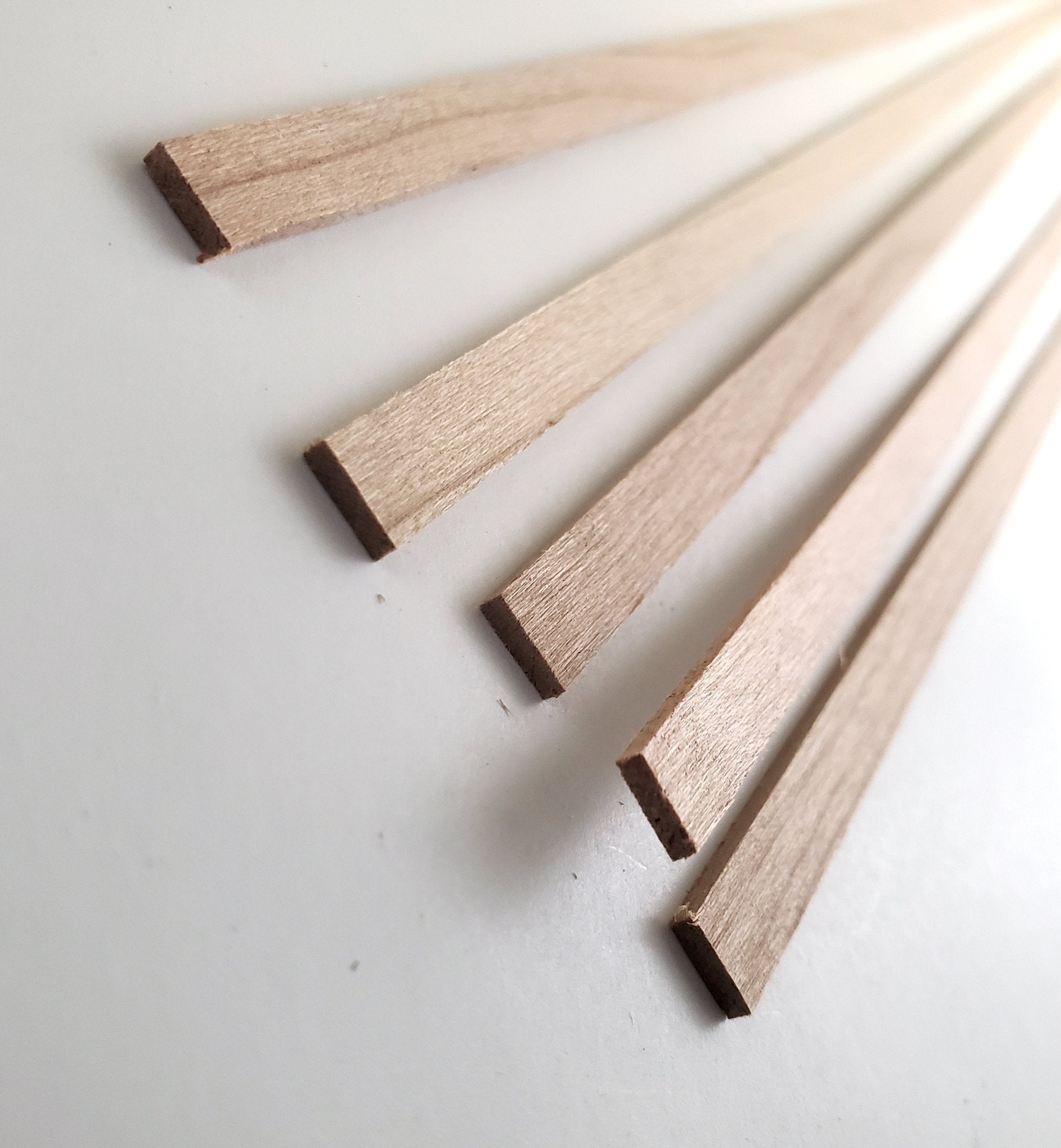 Cherry Wood Strips 5 Pieces 1/16" x 1/4" x 18" Long Crafts Models Miniatures - Miniature Crush