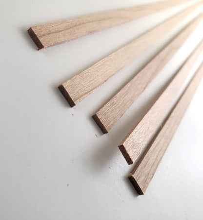 Cherry Wood Strips 5 Pieces 1/16" x 1/4" x 18" Long Crafts Models Miniatures - Miniature Crush