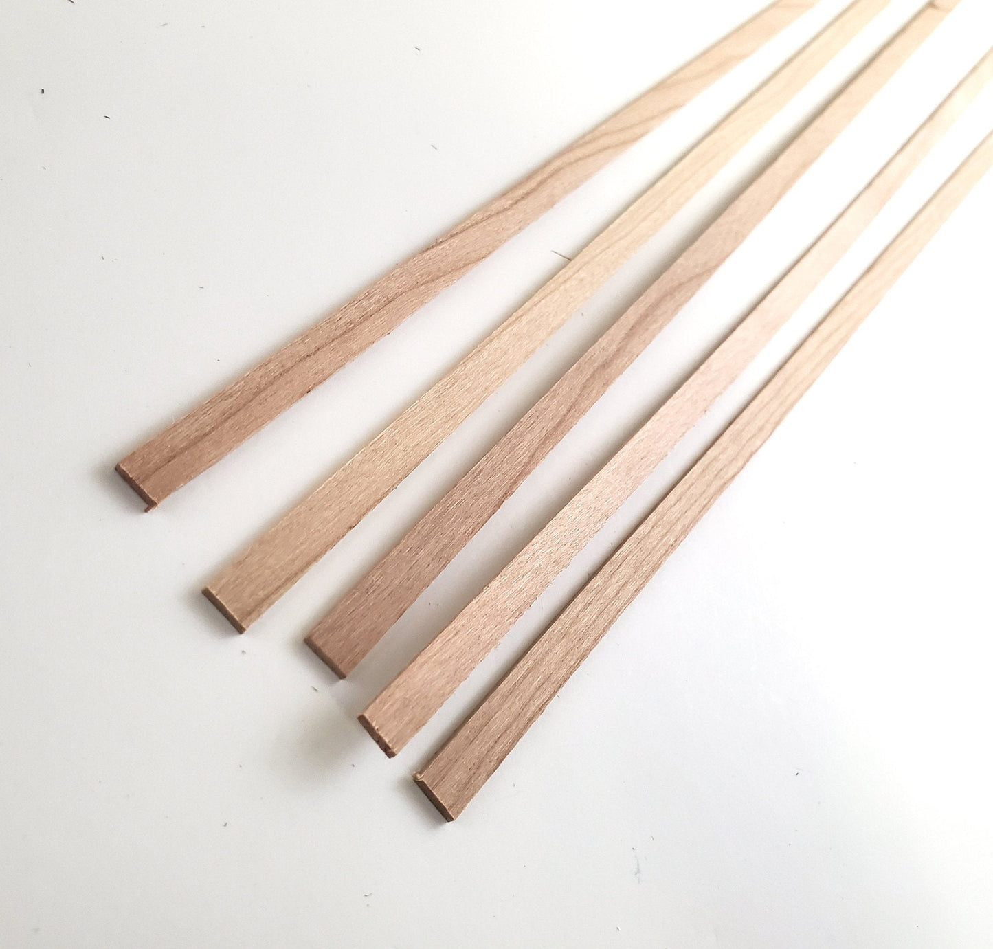 Cherry Wood Strips 5 Pieces 1/16" x 1/4" x 18" Long Crafts Models Miniatures - Miniature Crush