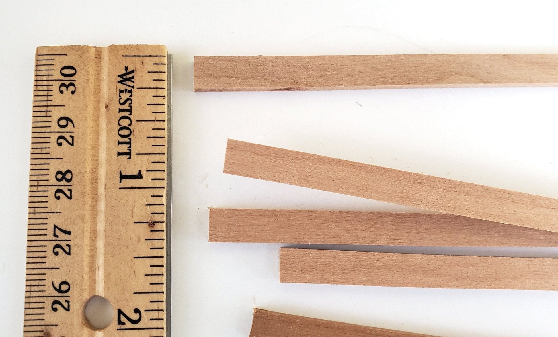 Cherry Wood Strips x5 1/8" x 1/4 x 18" Long Crafts Models Miniatures - Miniature Crush