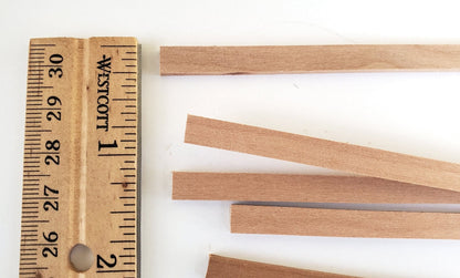 Cherry Wood Strips x5 1/8" x 1/4 x 18" Long Crafts Models Miniatures - Miniature Crush