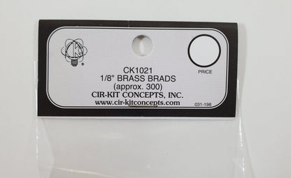 Cir-Kit 1/8" Brass Brads Nails 300 Pack for Dollhouse Tape Wire Set-ups CK1021-1 - Miniature Crush