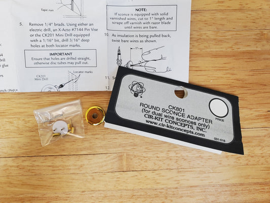 Cir-Kit Sconce Adaptor for Wall Light 1:12 Scale Dollhouse for Tape Wire Set-ups - Miniature Crush