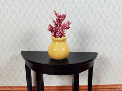 Dollhouse Yellow Ceramic Vase or Jar with Ruffled Rim 1:12 Scale Miniature