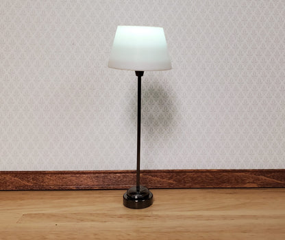 Dollhouse Modern Battery Light Floor Lamp Black Base 1:12 Scale Houseworks 2380