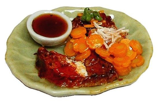 Dollhouse Prime Rib Dinner with Au Jus Sauce 1:12 Scale Miniature Food Kitchen