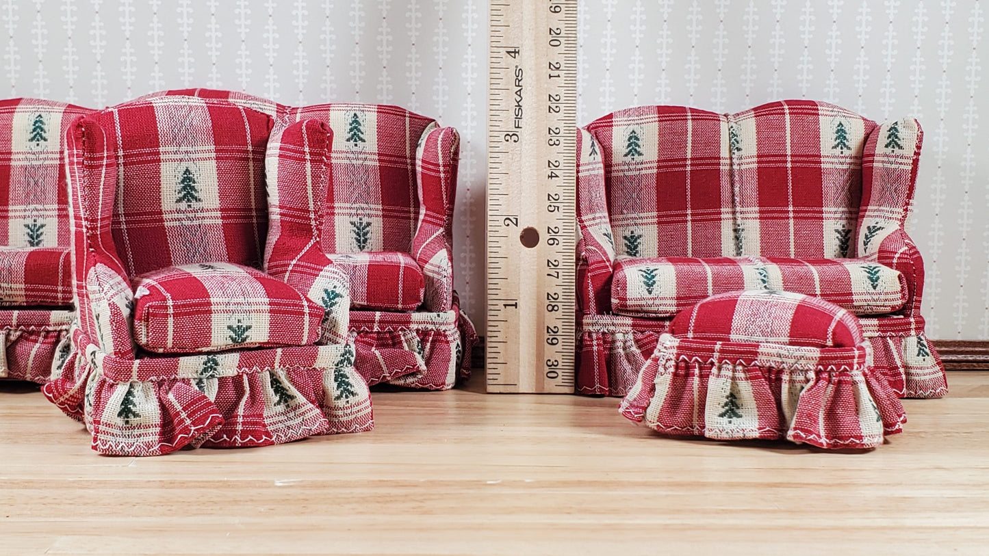 Dollhouse Living Room Set 4 pc Cabin Theme 1:12 Scale Miniature Furniture