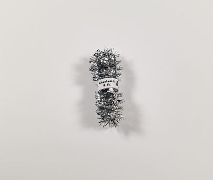 Dollhouse Christmas Prop Silver Tinsel 1:12 Scale Miniature Decor