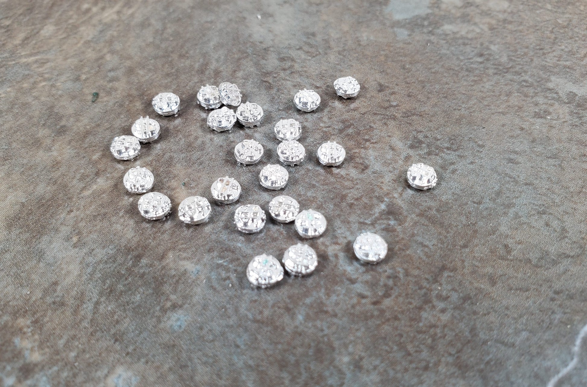 Dollhouse Silver Coins Metal x25 Pieces 1:12 Scale Miniature