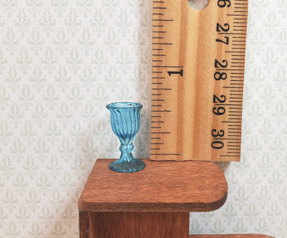 Dollhouse Fancy Blue Water or Wine Glass 1:12 Scale Miniature