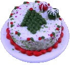 Dollhouse Christmas Cake 1:12 Scale Miniature Dessert Food