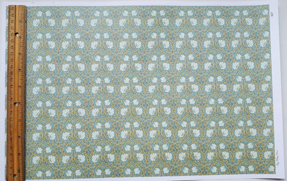 Dollhouse Wallpaper William Morris Art Nouveau Pimpernel Blue Floral 1:12 Scale Itsy Bitsy