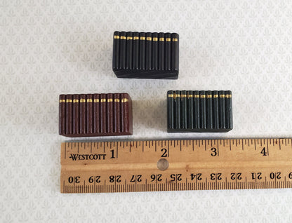 Dollhouse Miniature Wood Books Stack Set x3 1:12 Scale 3/4" tall