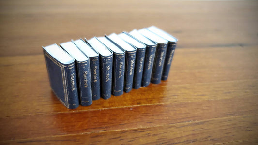 Dollhouse Miniature Book Set x10 Sherlock Holmes 1:12 Scale (blank inside)