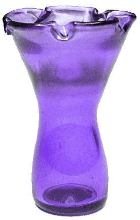 Dollhouse Purple Glass Ruffled Vase 1:12 Scale Miniature Decoration
