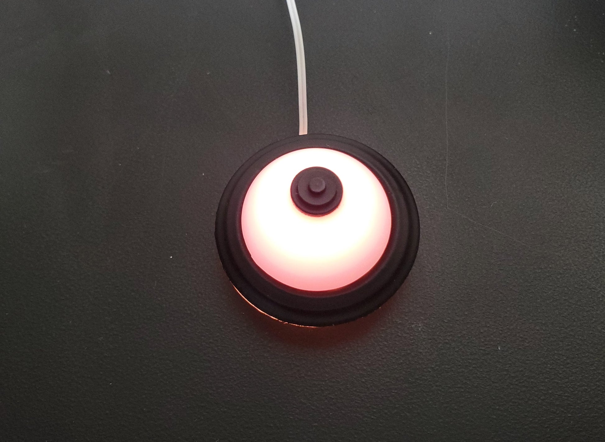 Dollhouse Round Ceiling Light Black 12 Volt Electric with Plug 1:12 Scale