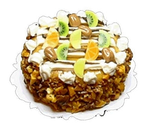 Dollhouse Fruit Topped Chocolate Crumble Cake 1:12 Scale Miniature Dessert