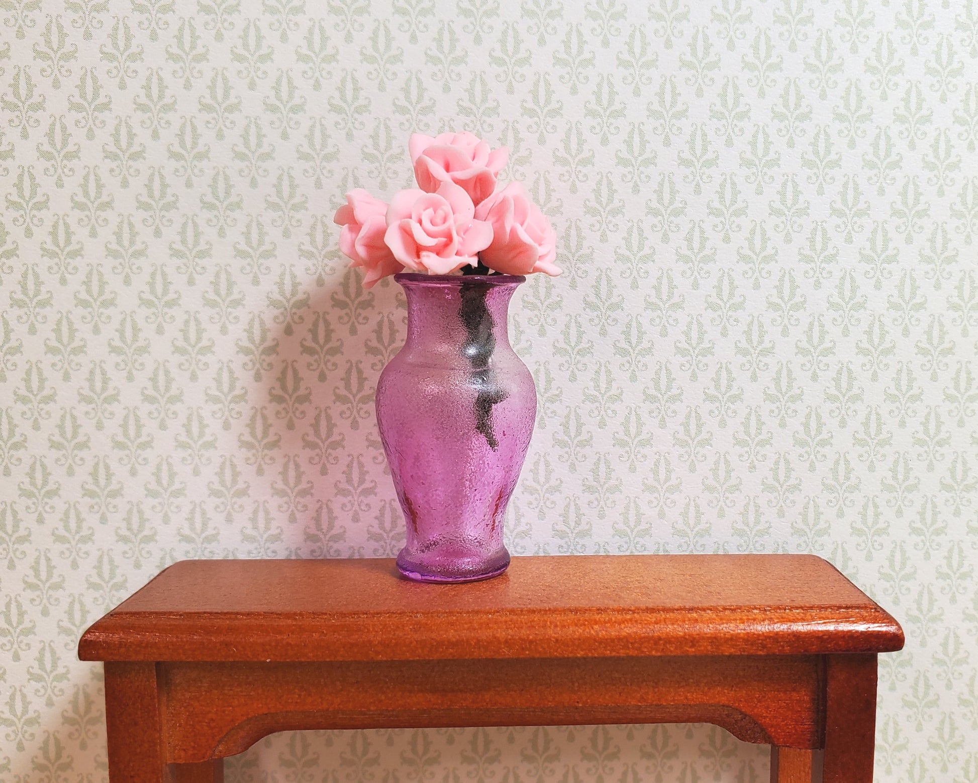 Dollhouse Miniature Pedestal Vase Lavender Large 1:12 Scale for flowers