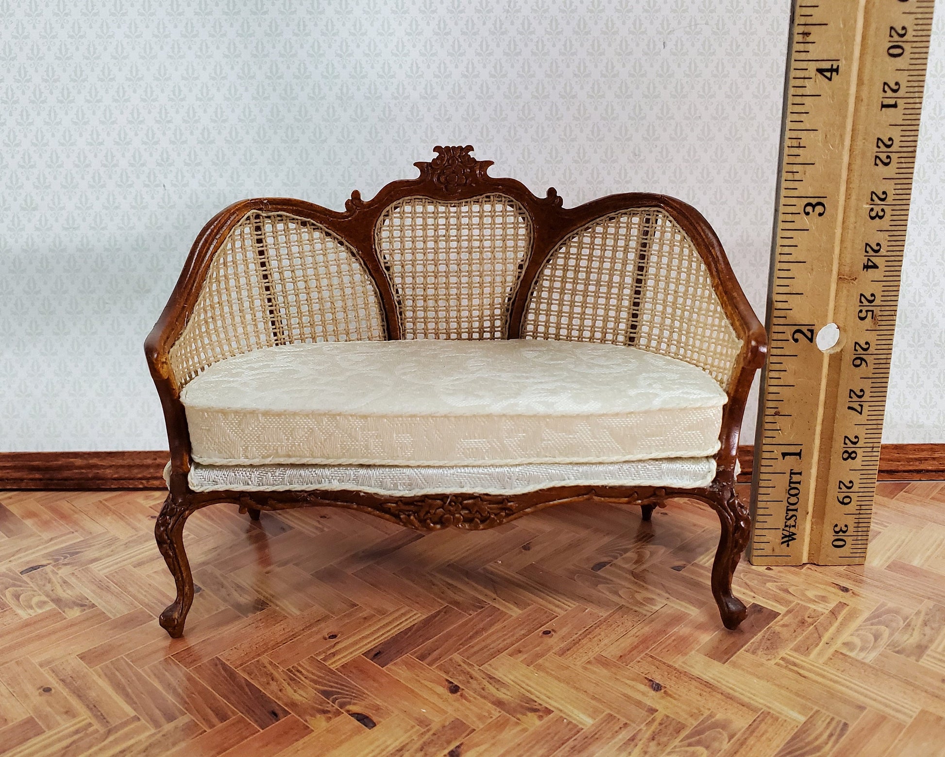 JBM Dollhouse Settee Couch Sofa Louis XV Style 1:12 Scale Miniature Furniture