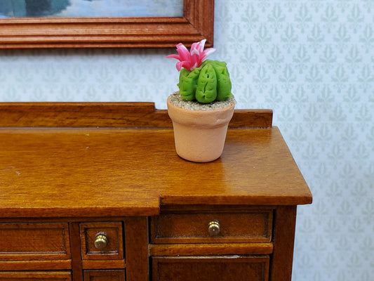 Dollhouse Flowering Cactus Plant in a Terra Cotta Planter 1:12 Scale Miniature Decor
