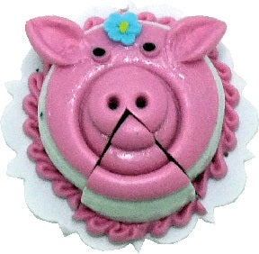 Dollhouse Pink Pig Cake with Slice 1:12 Scale Miniature Dessert Food
