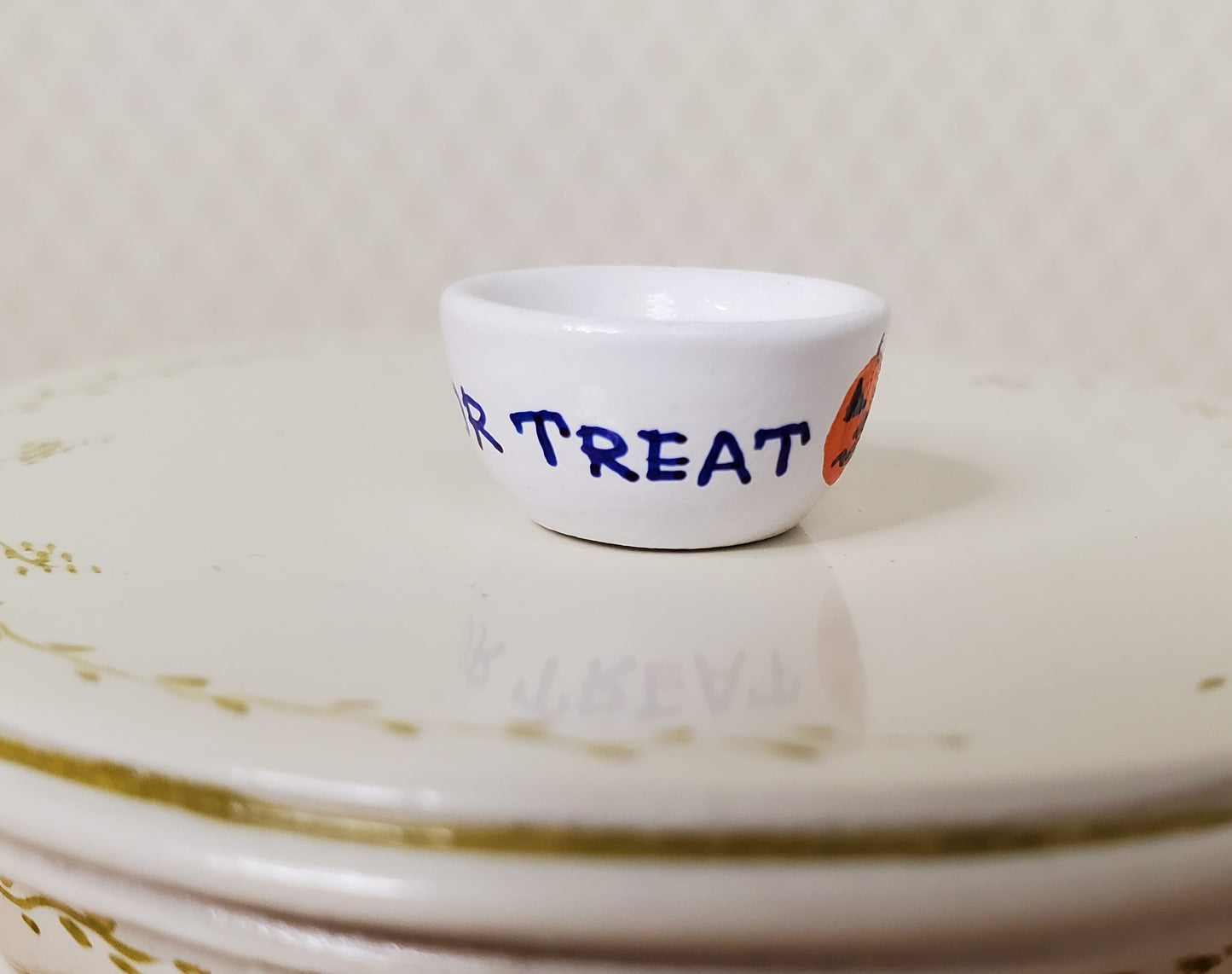 Dollhouse Halloween Trick or Treat Bowl 1:12 Scale Miniature