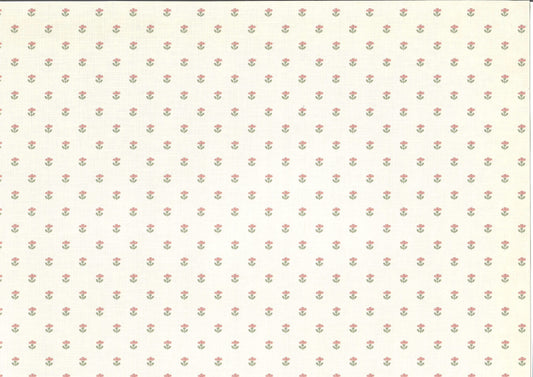 Dollhouse Wallpaper Country Stencil Flowers 3 sheets 1:12 Scale Miniature