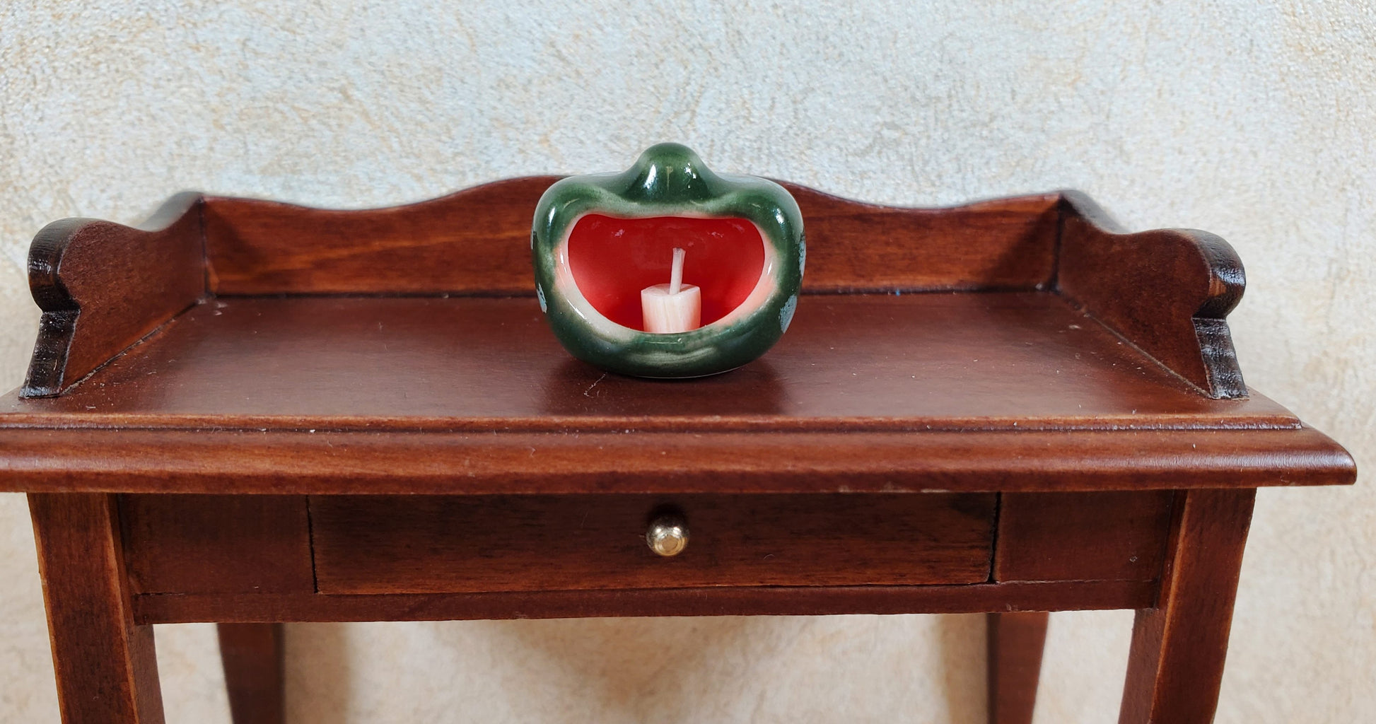 Dollhouse Ceramic Pumpkin Jar Halloween for Candy Cookies or Candle 1:12 Scale