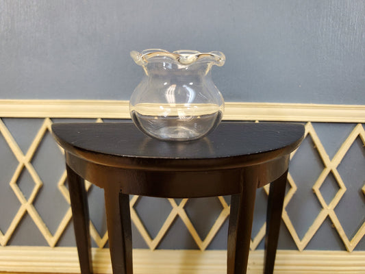 Dollhouse Fish Bowl Fluted Rim Clear Empty Glass Large 1:12 Scale Miniature