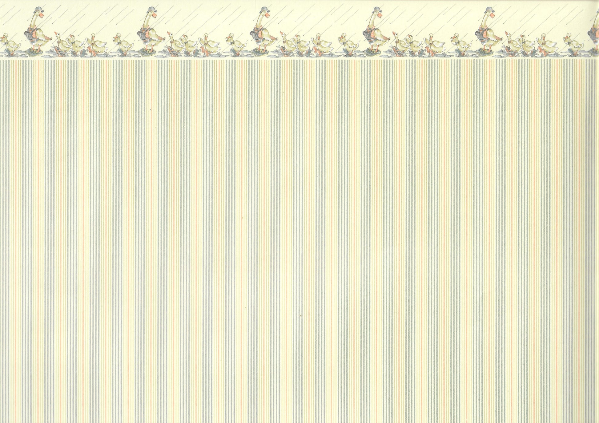 Dollhouse Nursery Wallpaper 3 Sheets "Dapper Ducks" MiniGraphics 1:12 Scale Miniature