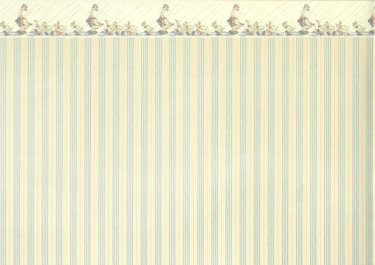 Dollhouse Nursery Wallpaper 3 Sheets "Dapper Ducks" MiniGraphics 1:12 Scale Miniature