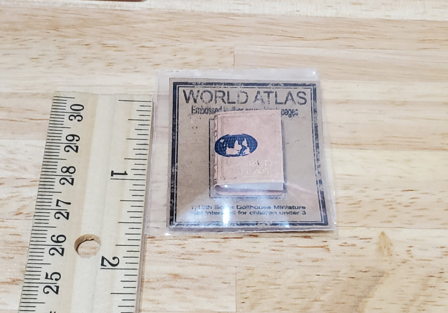 Dollhouse World Atlas Book 1:12 Scale Miniature (blank inside) Handmade