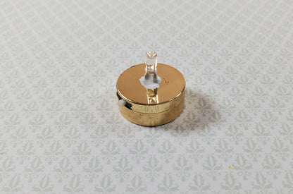 Miniature Anywhere Battery Light on Gold Metal Base Bright White On/Off Switch
