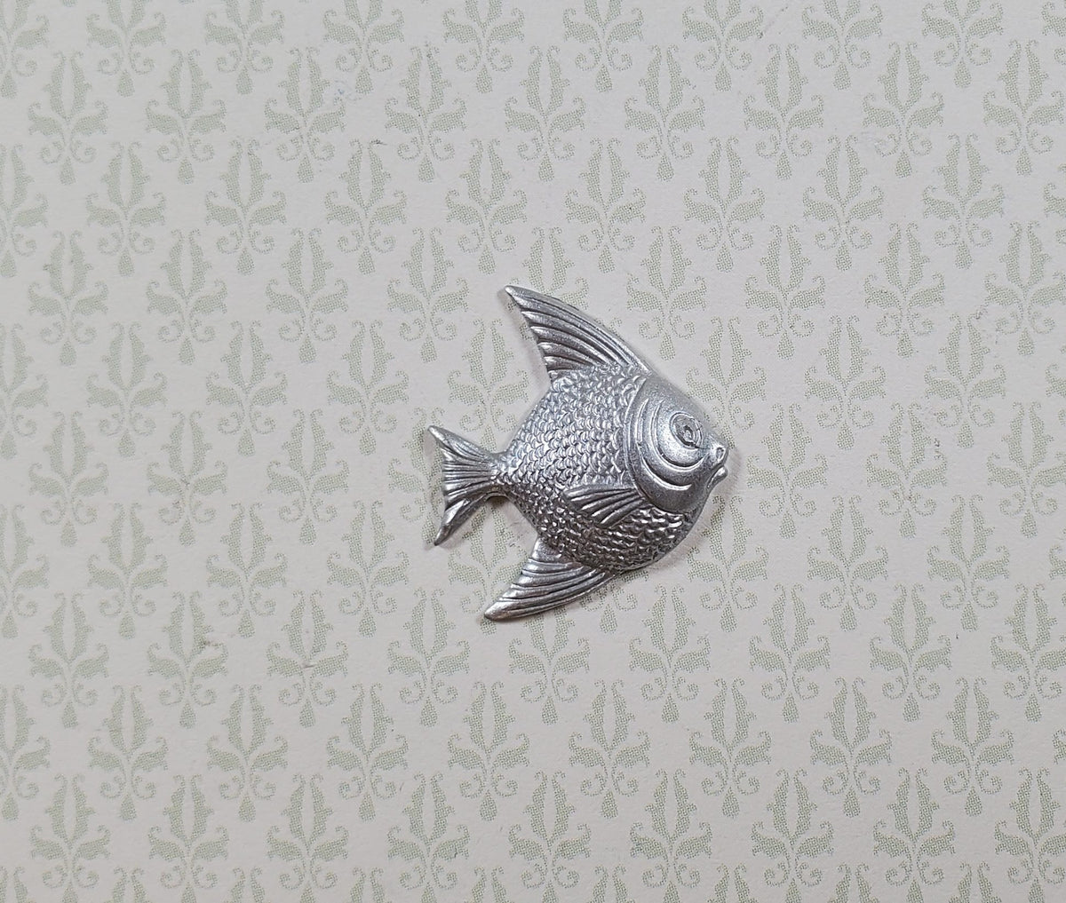 Angel Fish Silver Metal Embellishment Wall Art 11/16" x 13/16"