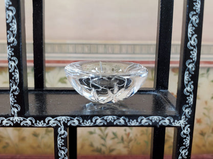 Dollhouse Decorative Cut Clear Glass Bowl 1:12 Scale Miniature