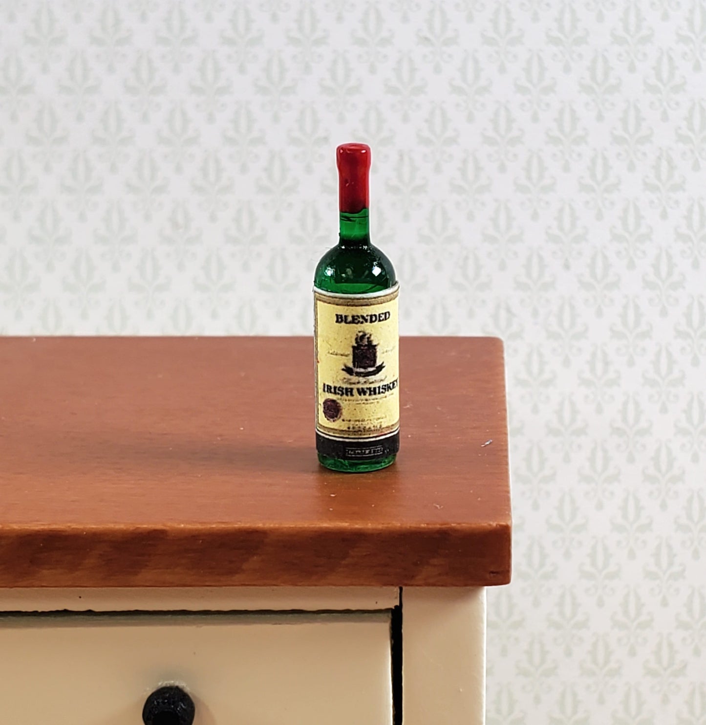 Dollhouse Bottle of Irish Whiskey 1:12 Scale Miniature 1" Tall Booze Drinks
