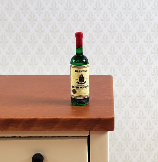 Dollhouse Bottle of Irish Whiskey 1:12 Scale Miniature 1" Tall Booze Drinks