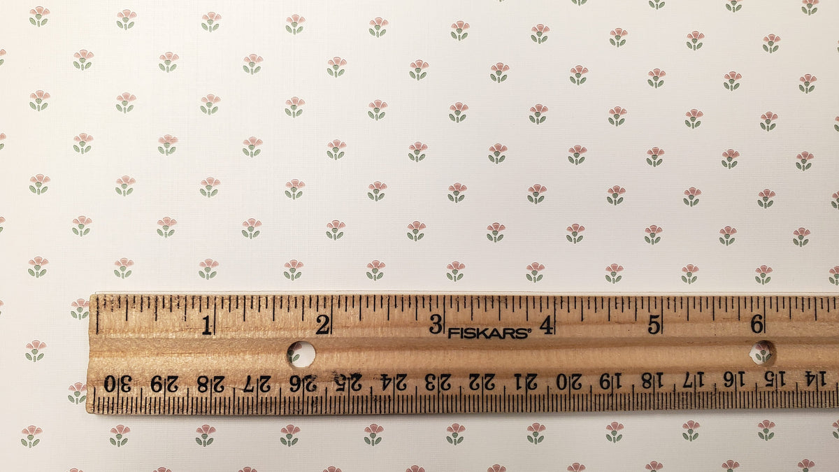 Dollhouse Wallpaper Country Stencil Flowers 3 sheets 1:12 Scale Miniature