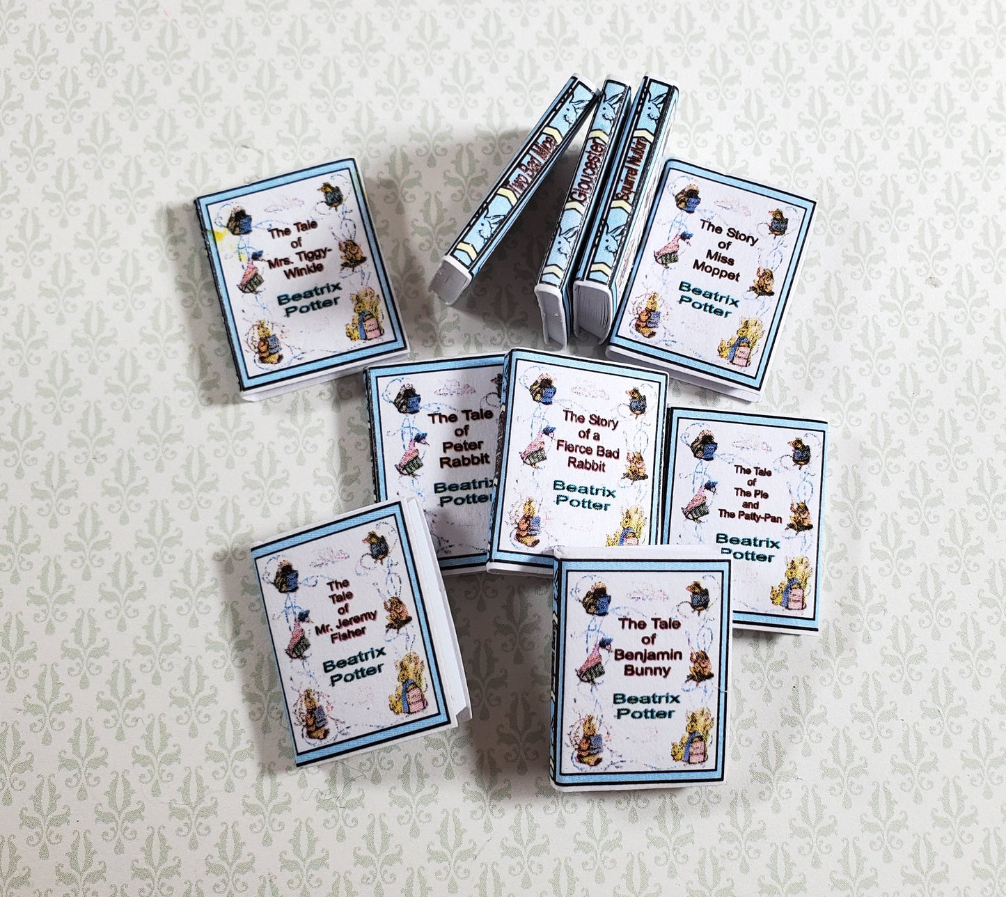 Dollhouse Book Set of 10 Beatrix Potter 1:12 Scale (blank inside) Handmade