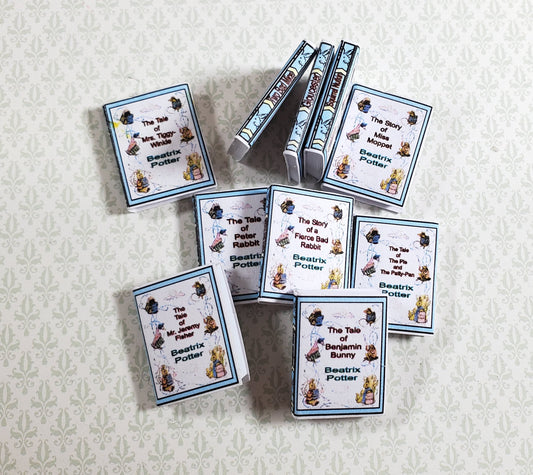 Dollhouse Book Set of 10 Beatrix Potter 1:12 Scale (blank inside) Handmade