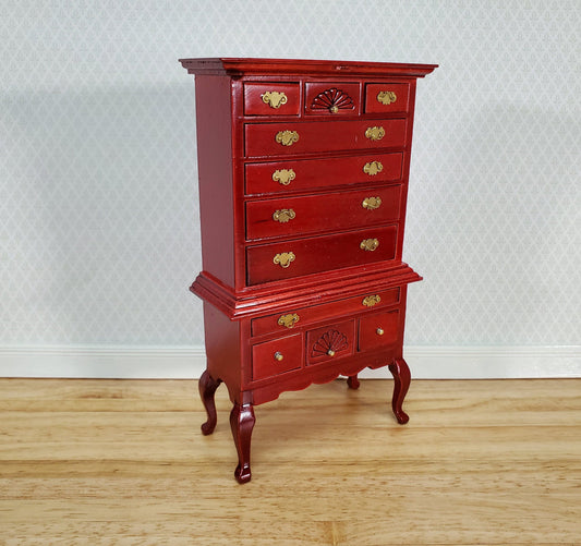 Dollhouse Highboy Dresser Queen Anne Victorian 1:12 Scale Miniature Furniture