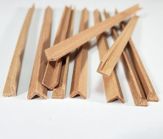 Dollhouse Miniatures 6" Pieces x10 Corner Trim Molding 1/4" x 1/4" x 18" long 77507