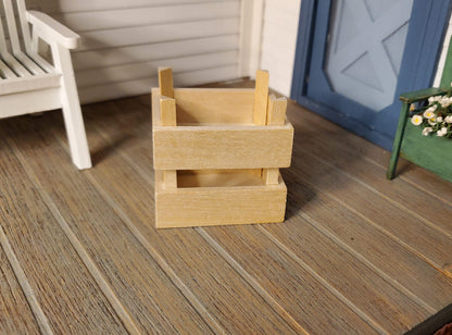 Dollhouse Miniature Fruit or Vegetable Crates x2 Stackable 1:12 Scale Wood