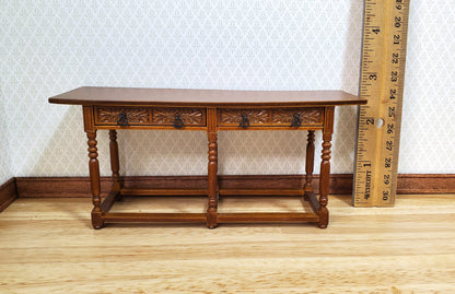 JBM Dollhouse Refectory Table Spanish Style 2 Drawers Style 1:12 Scale Furniture