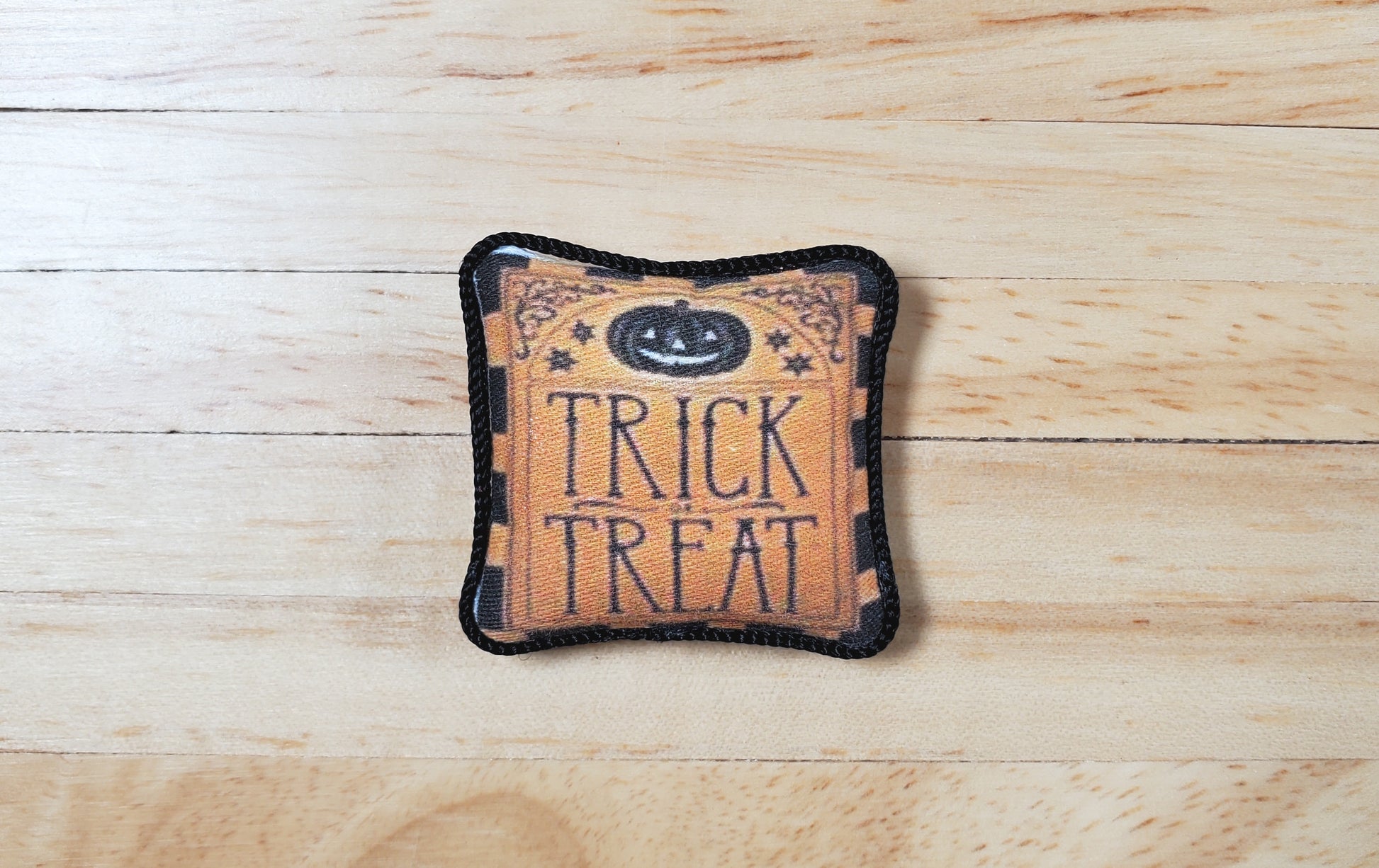 Dollhouse Halloween Trick or Treat Pillow Handmade 1:12 Scale Miniature